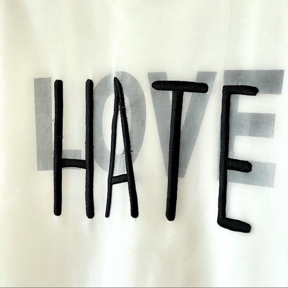 Izzue Love & Hate Two Layer White Tee - Picture 2 of 10